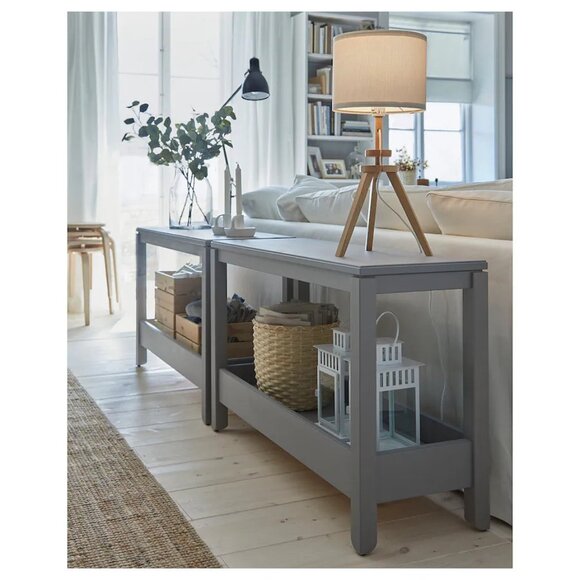 Brand New Beautiful Real Wood Table Lamp, IKEA White Canvas - Picture 5 of 13